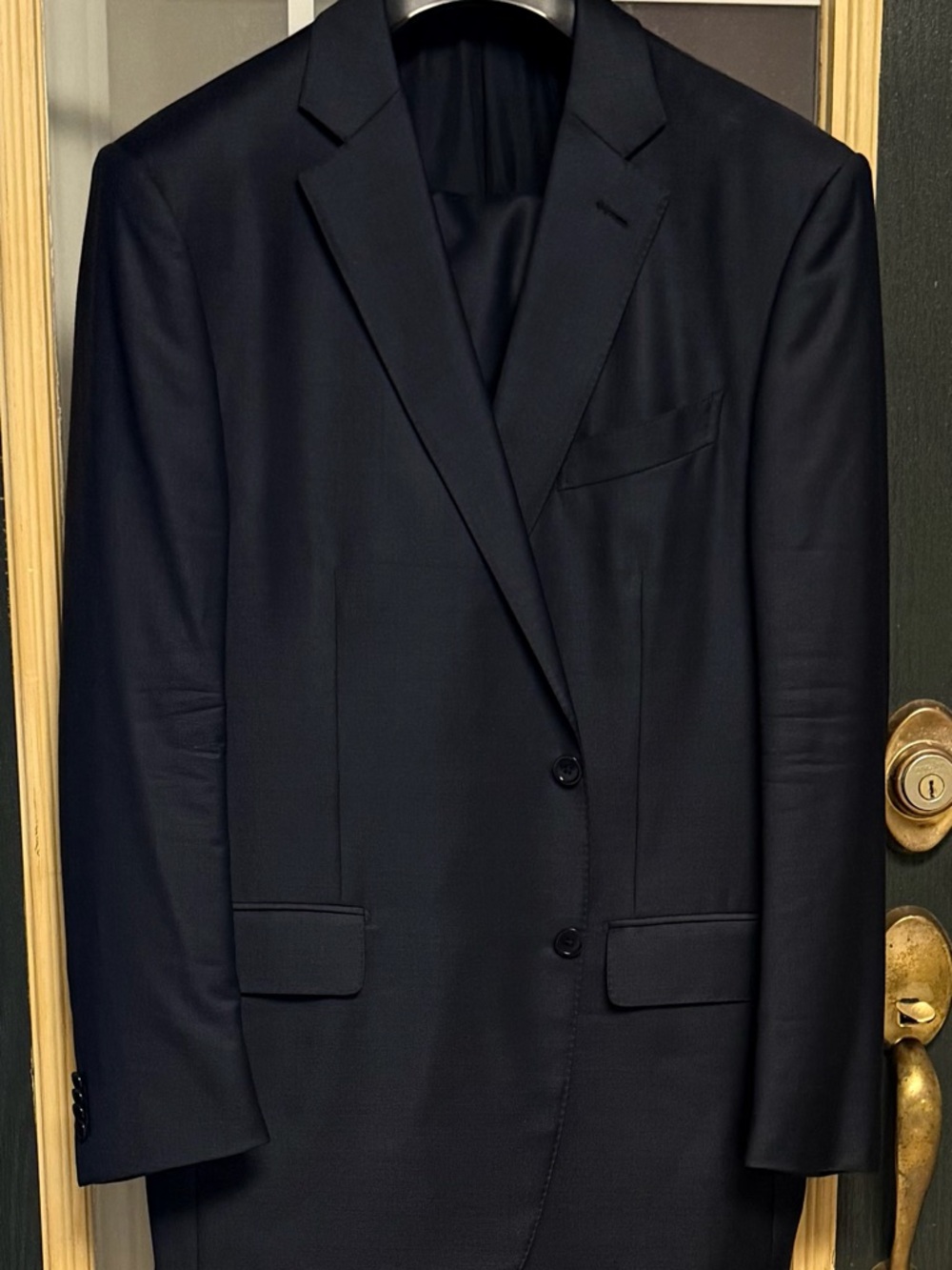 Ermenegildo Zegna Trofeo Milano Tic Tac Weave Suit Navy Blue 56R Or 46R US - Picture 2 of 15